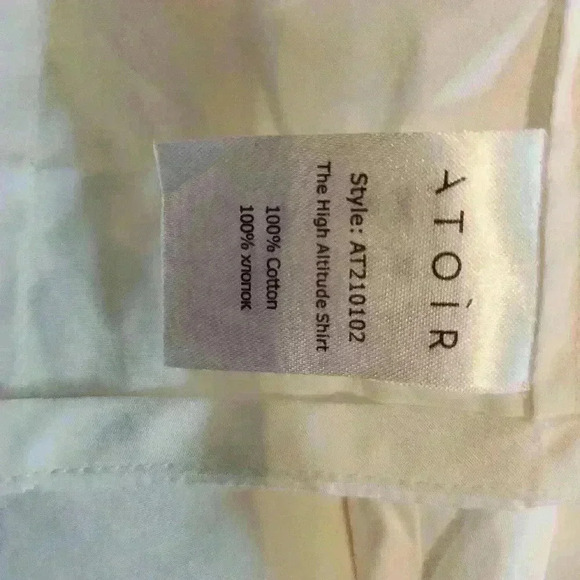 Fred Segal Atoir Cropped White Button Down Collared Long Sleeve Shirt Cotton - Picture 4 of 9